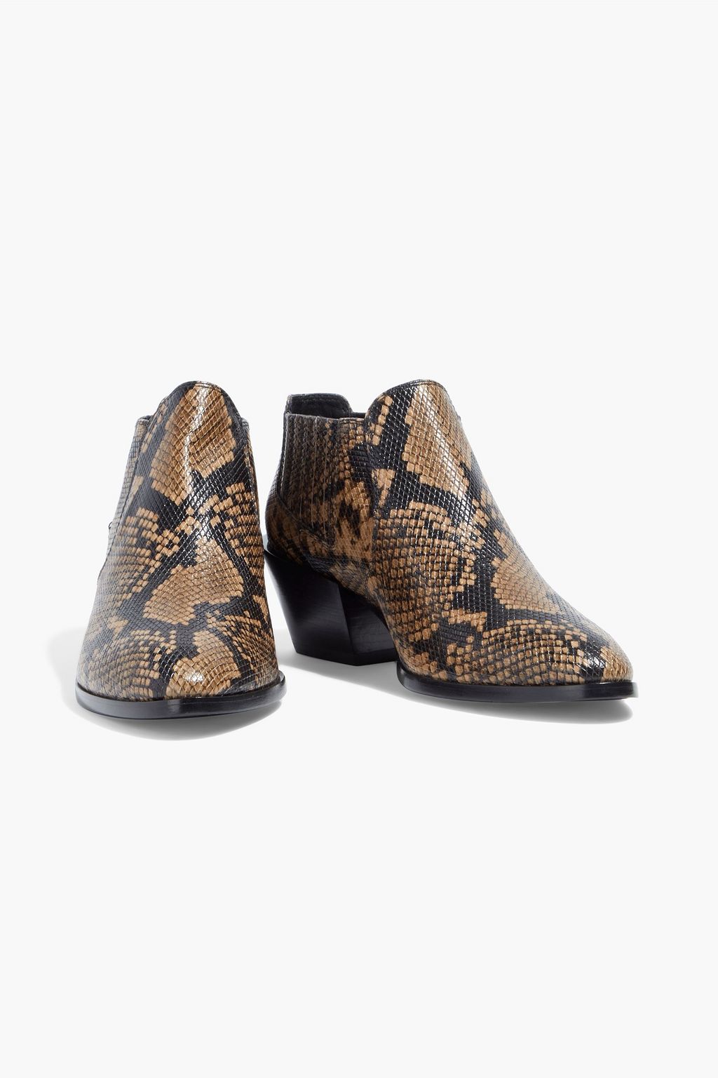 TOD'S Snake-effect leather ankle  boots