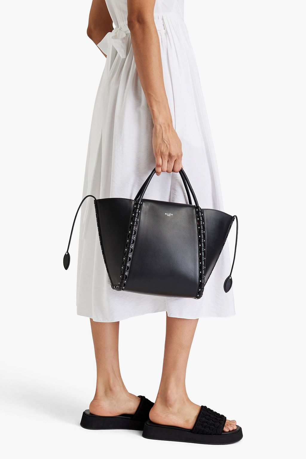 ALAÏA Le Hinge small studded leather tote
