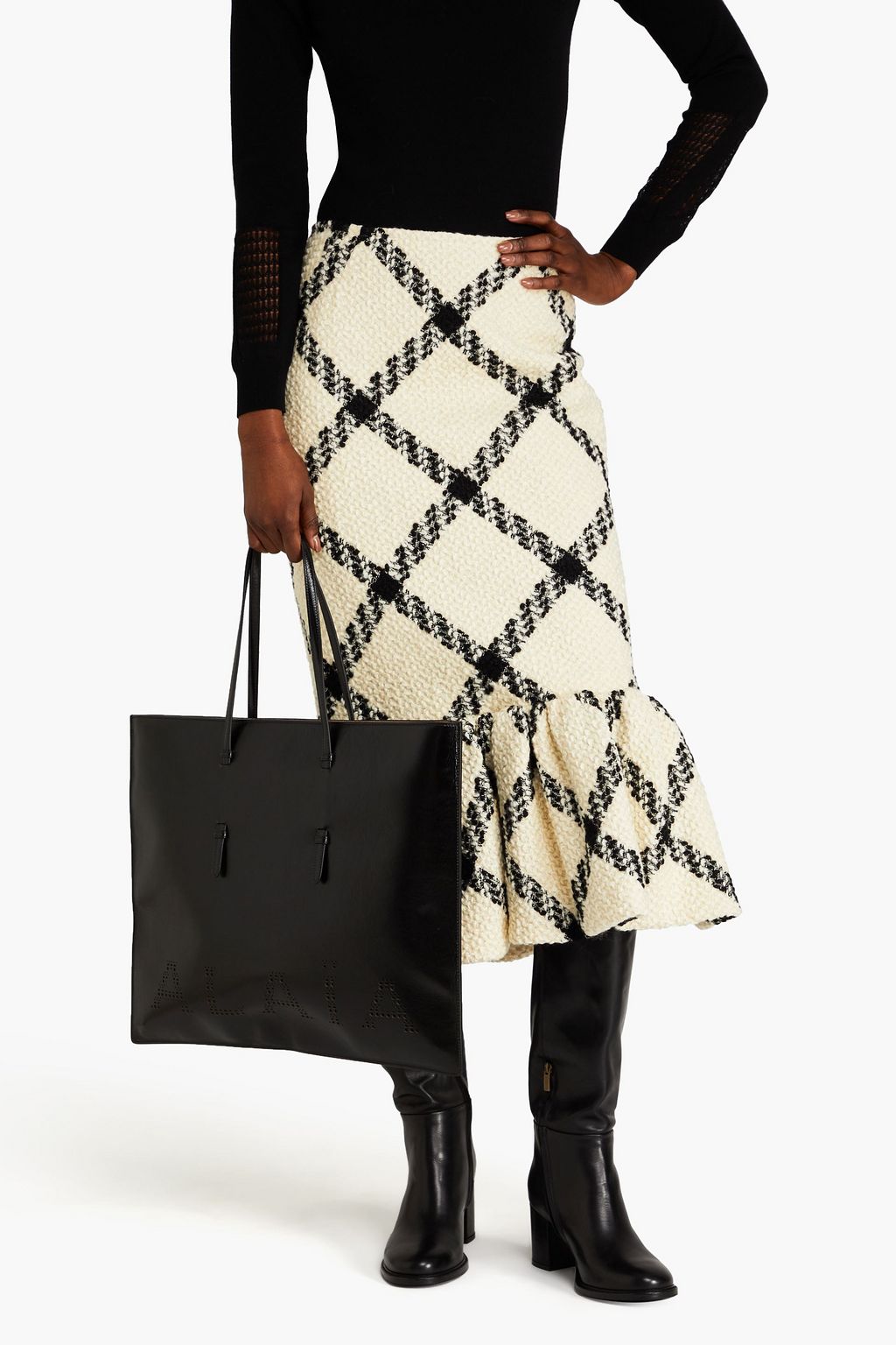 ALAÏA Laser-cut leather tote