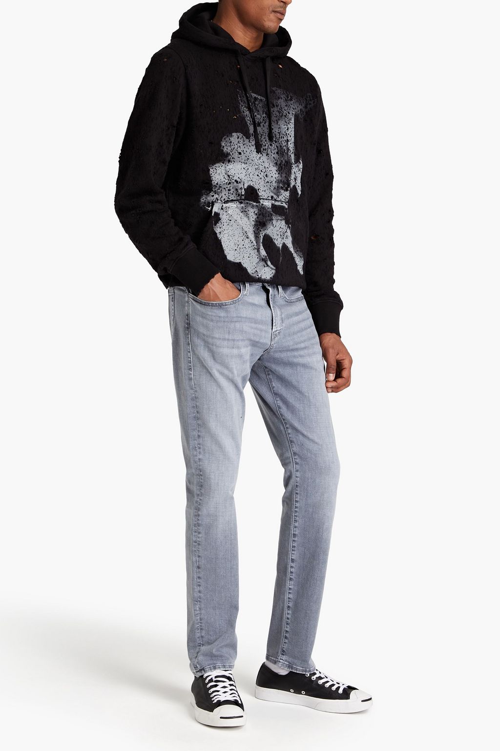 FRAME Skinny-fit faded denim jeans