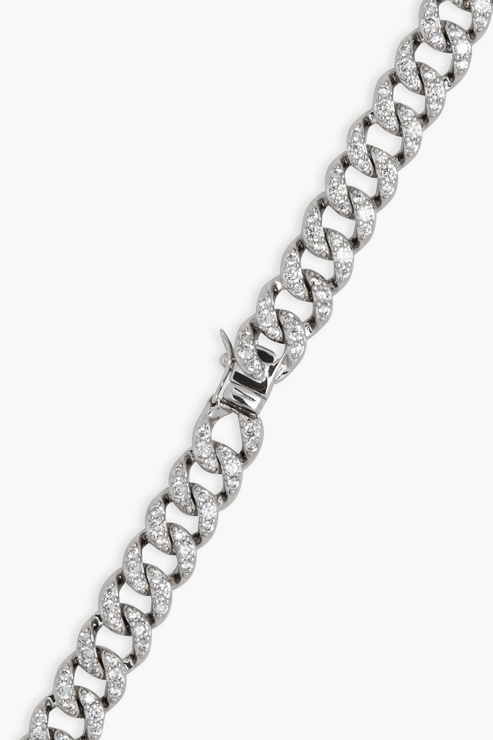 Cz By Kenneth Jay Lane Rhodium-plated Crystal Necklace In Silver