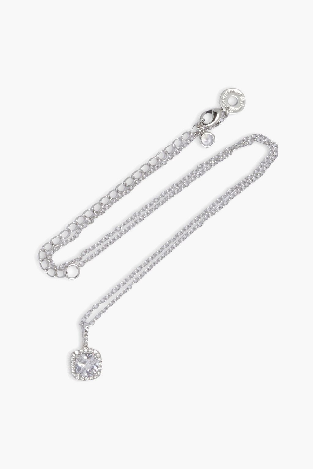 Necklace Crystal Cubic Zirconia White and Plated Rhodium