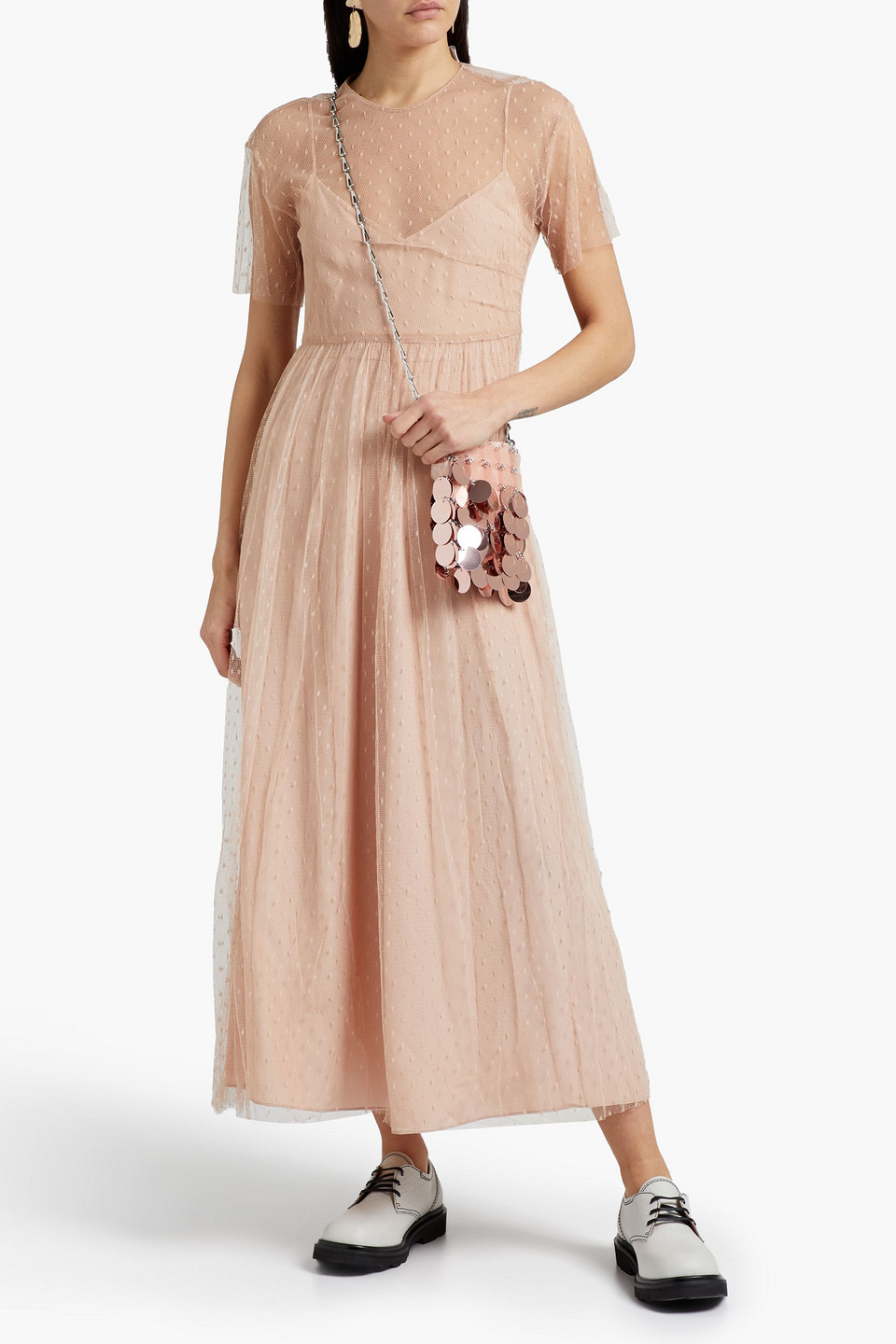RED VALENTINO★素敵！Gathered point d'esprit midi dress REDVALENTINO Gathered point d'esprit midi dress | THE OUTNET