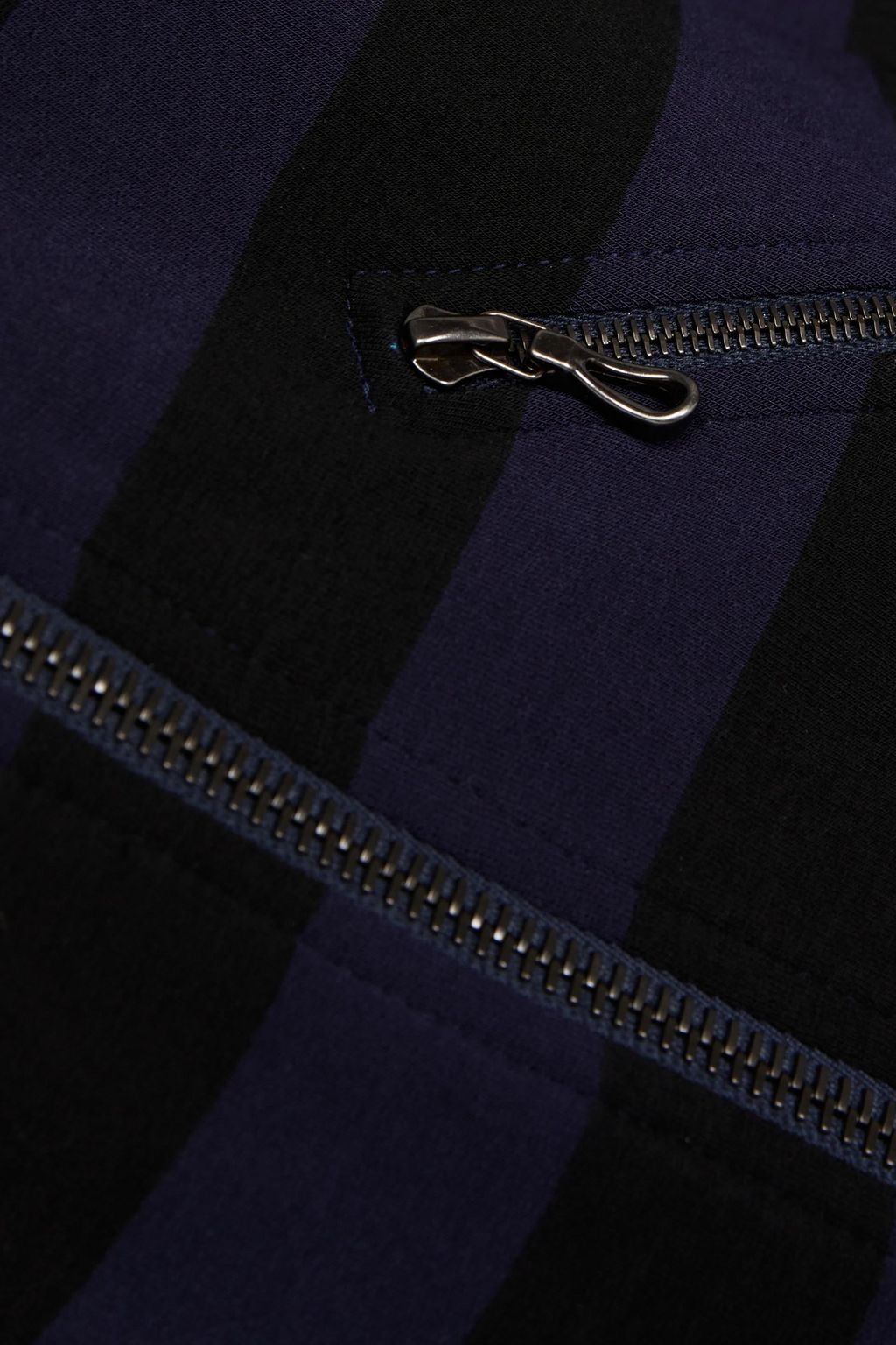 MAJESTIC FILATURES Striped French terry biker jacket