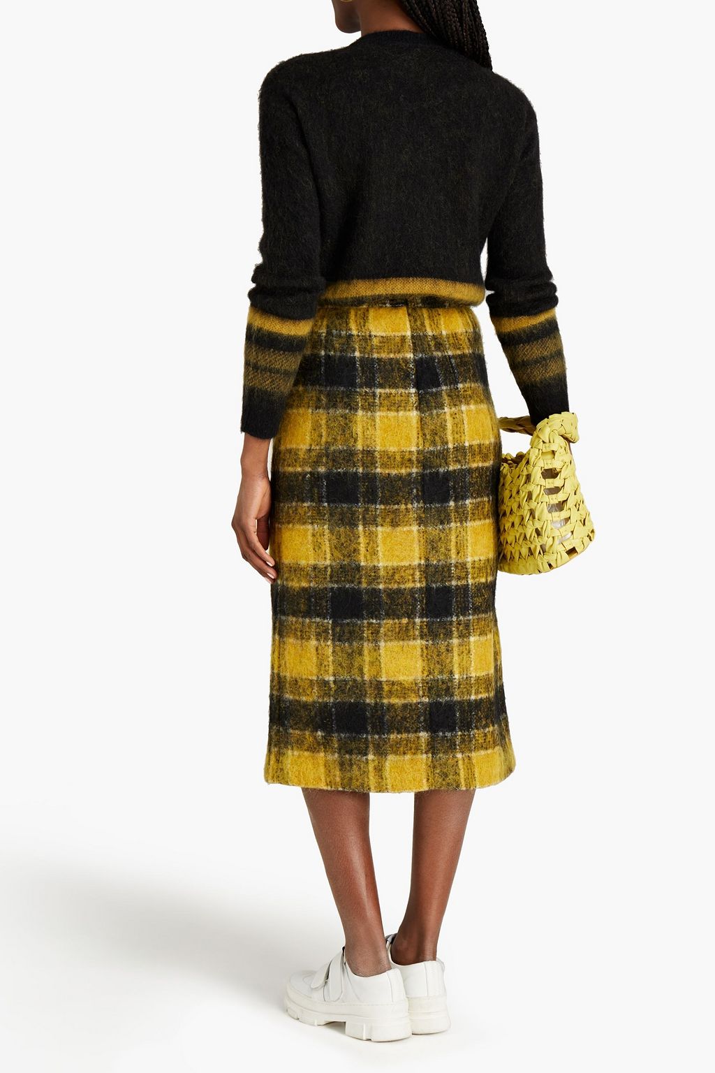 REDVALENTINO Brushed striped jacquard-knit sweater