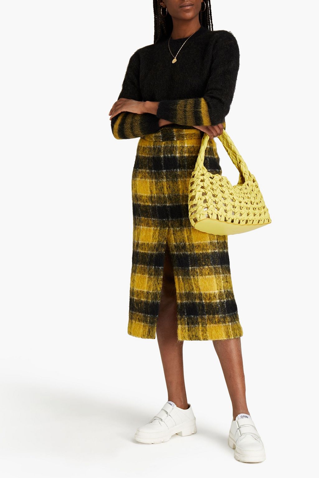 REDVALENTINO Brushed striped jacquard-knit sweater