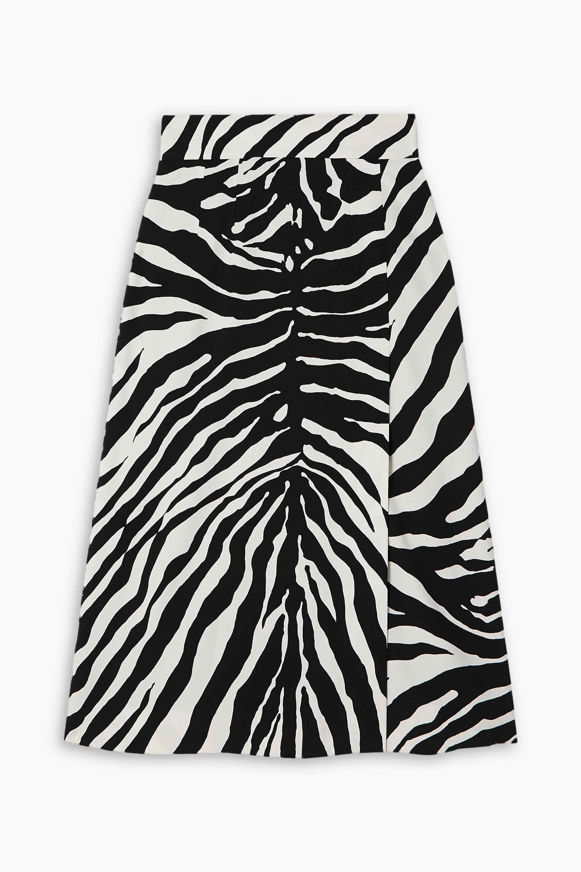 Dolce&Gabbana Zebra-print cady midi skirt thumbnail