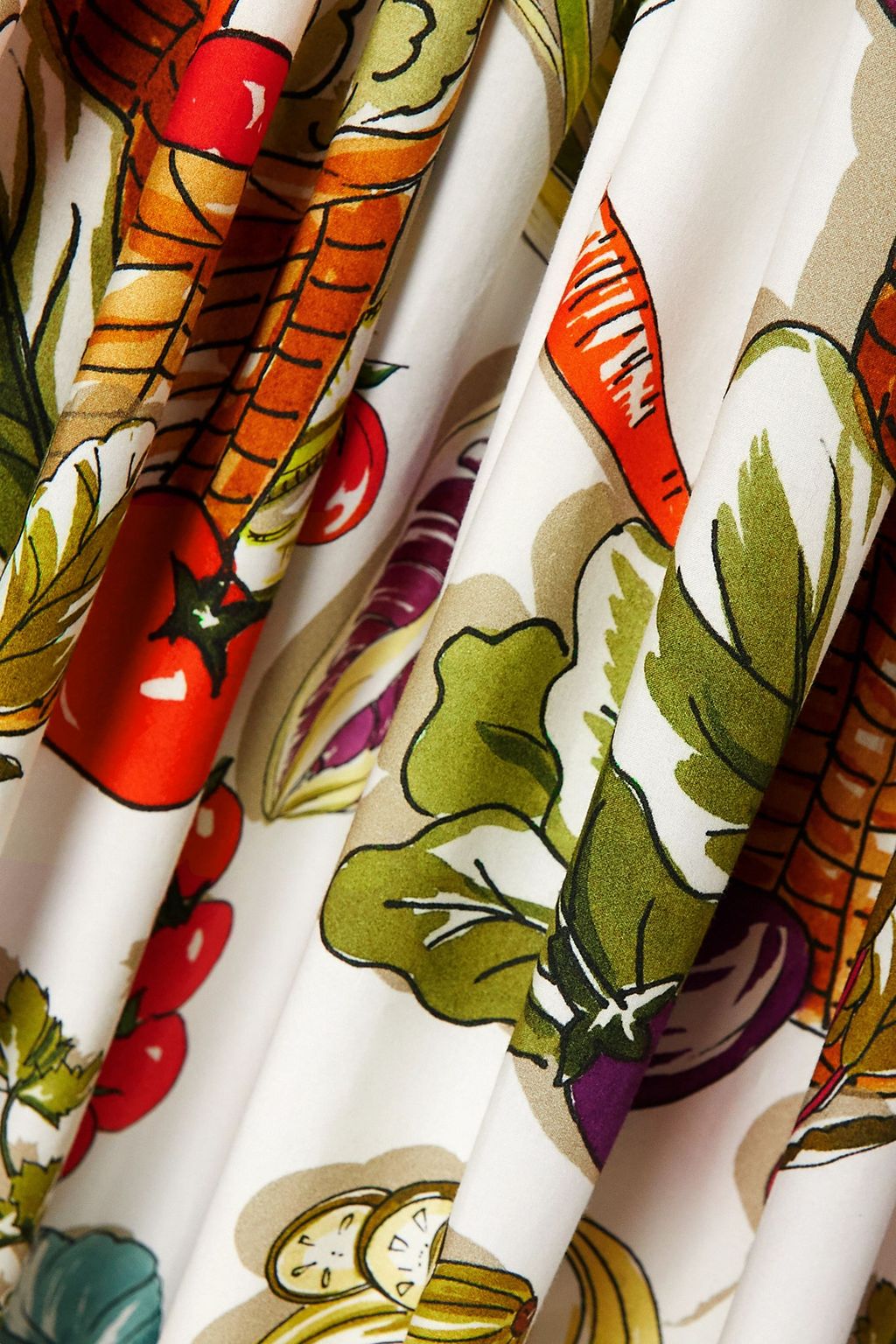 DOLCE&GABBANA فستان متوسّط الطول من قطن البوبلين بطبعات