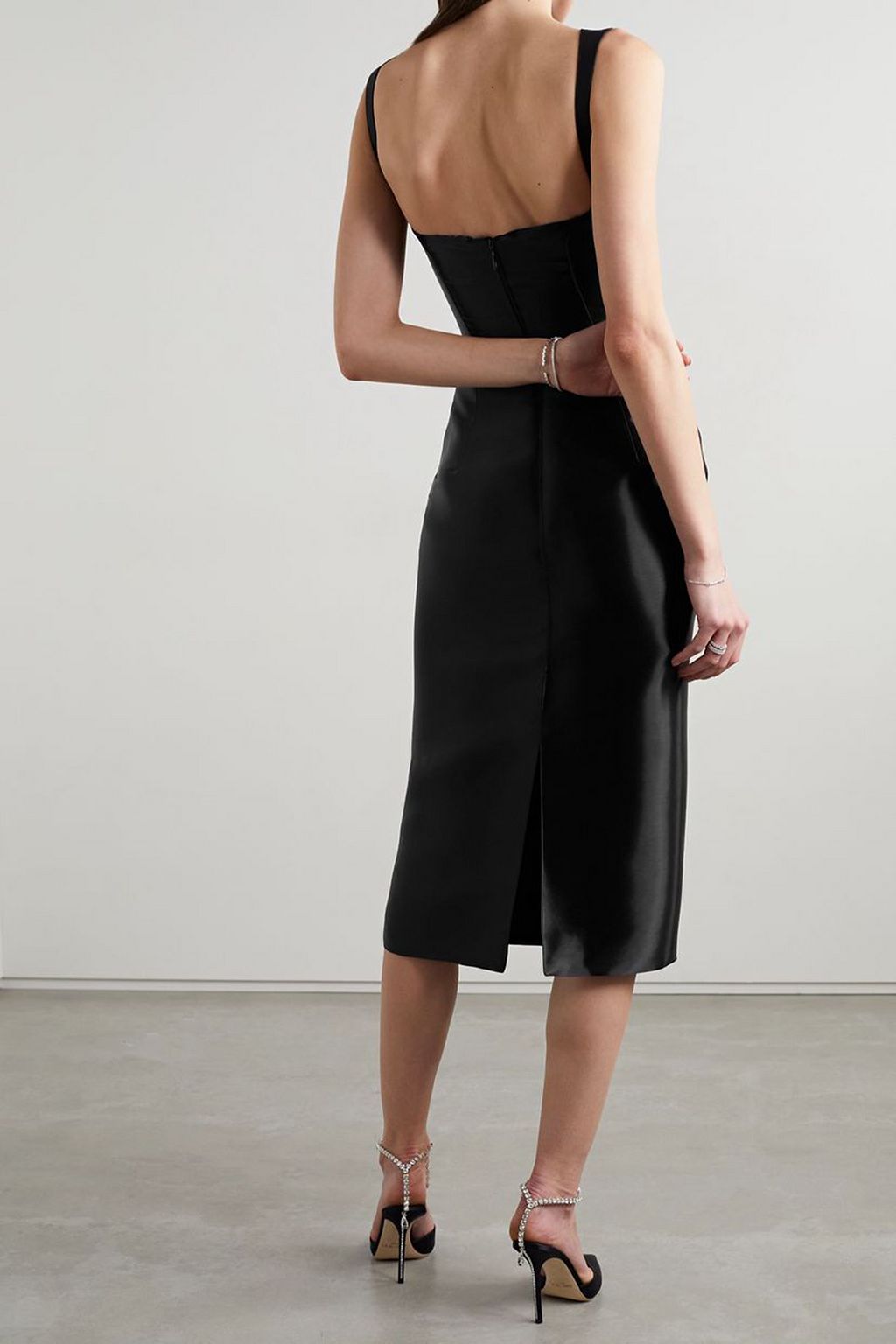 RALPH LAUREN COLLECTION Arella mulberry silk-blend satin midi dress