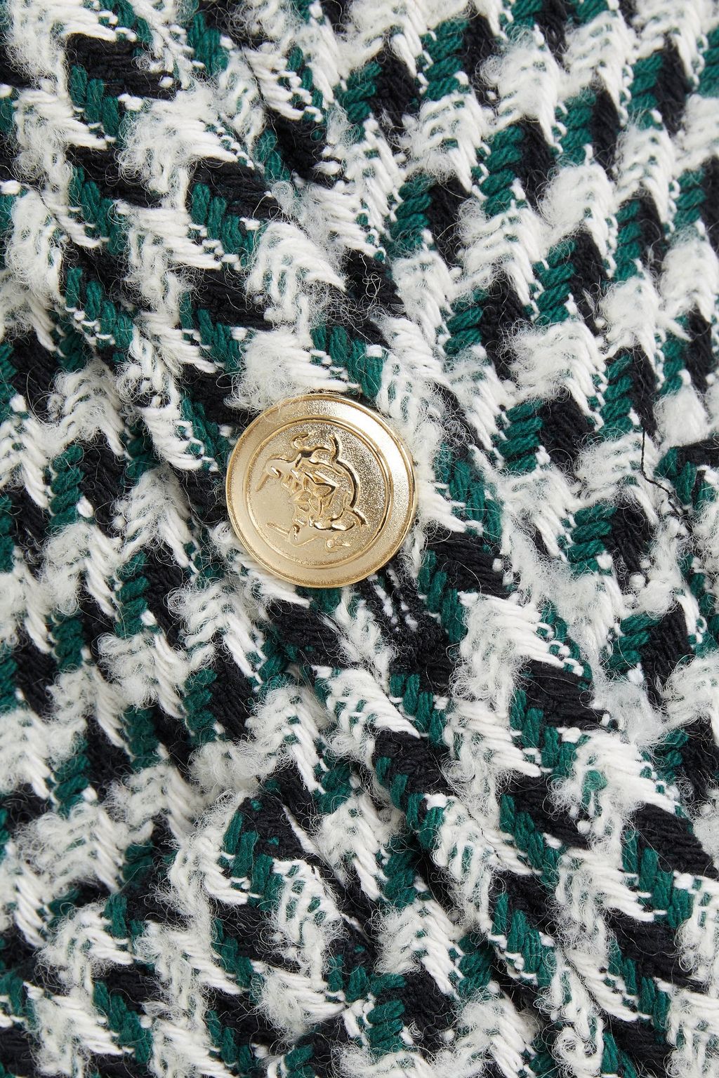 MAJE Button-embellished cotton-blend tweed jacket