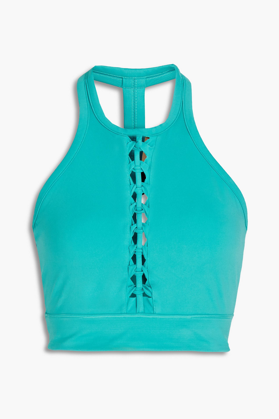 LE ORE Lucca Racer Front cutout recycled stretch sports bra
