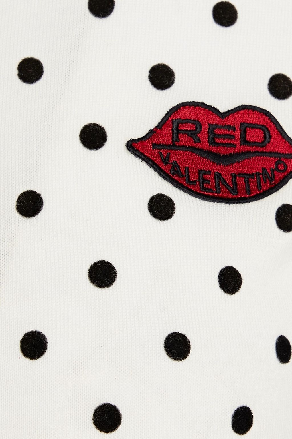 REDVALENTINO Logo-appliquéd flocked wool cardigan
