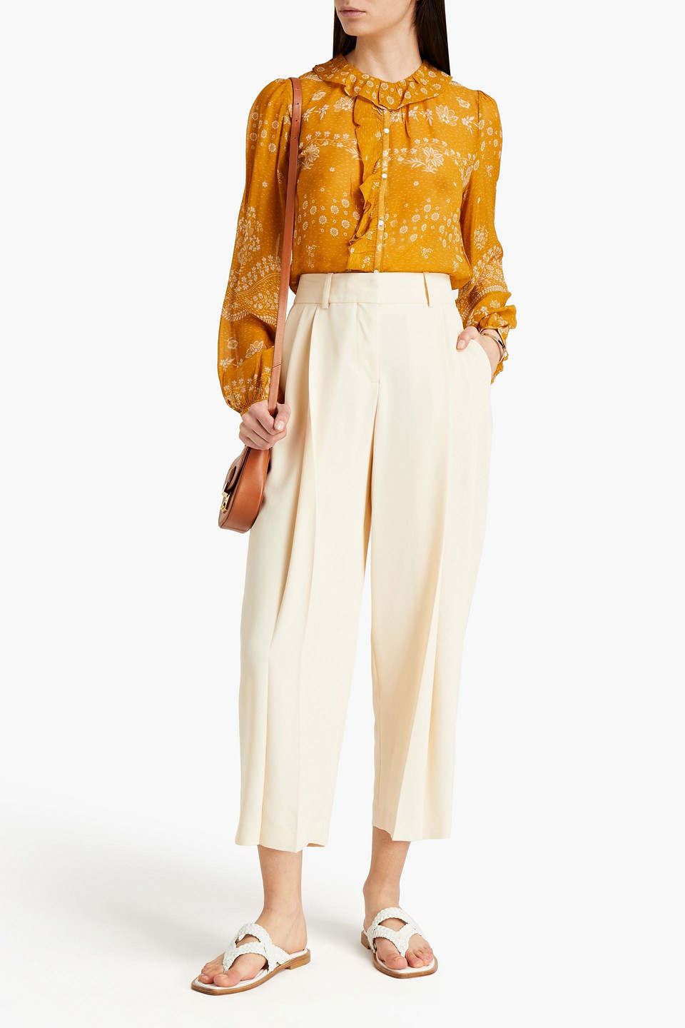 Vanessa Bruno Peio Ruffled Flroal-print Crepe Blouse