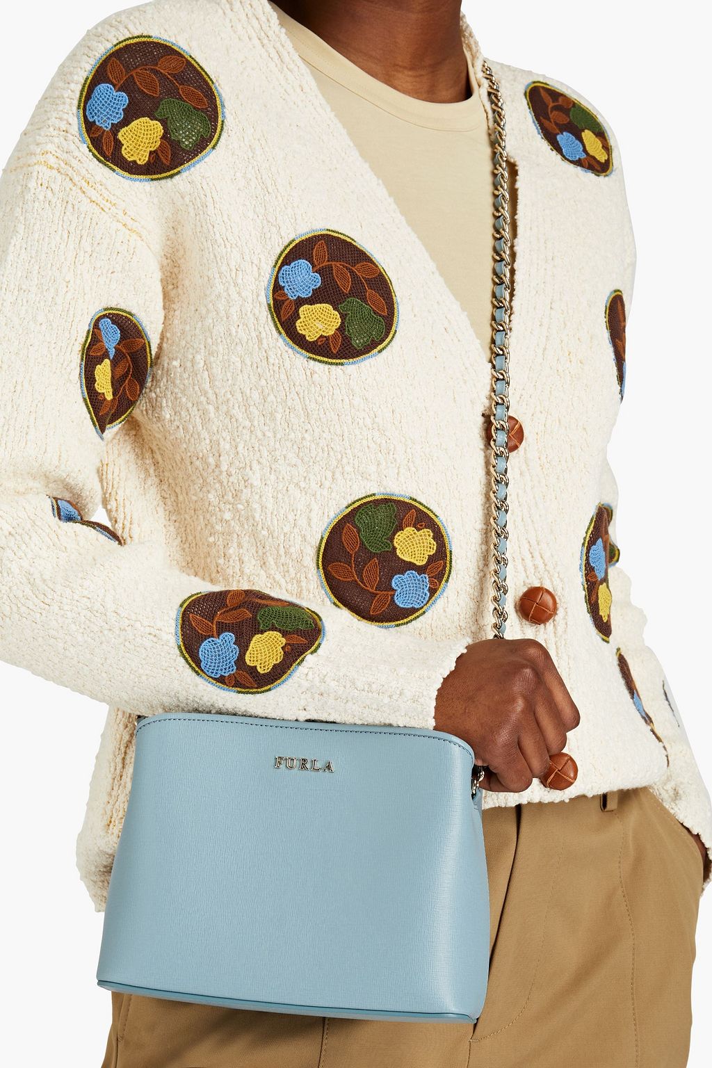 FURLA Tessa texturedleather shoulder bag Sale up to 70 off THE