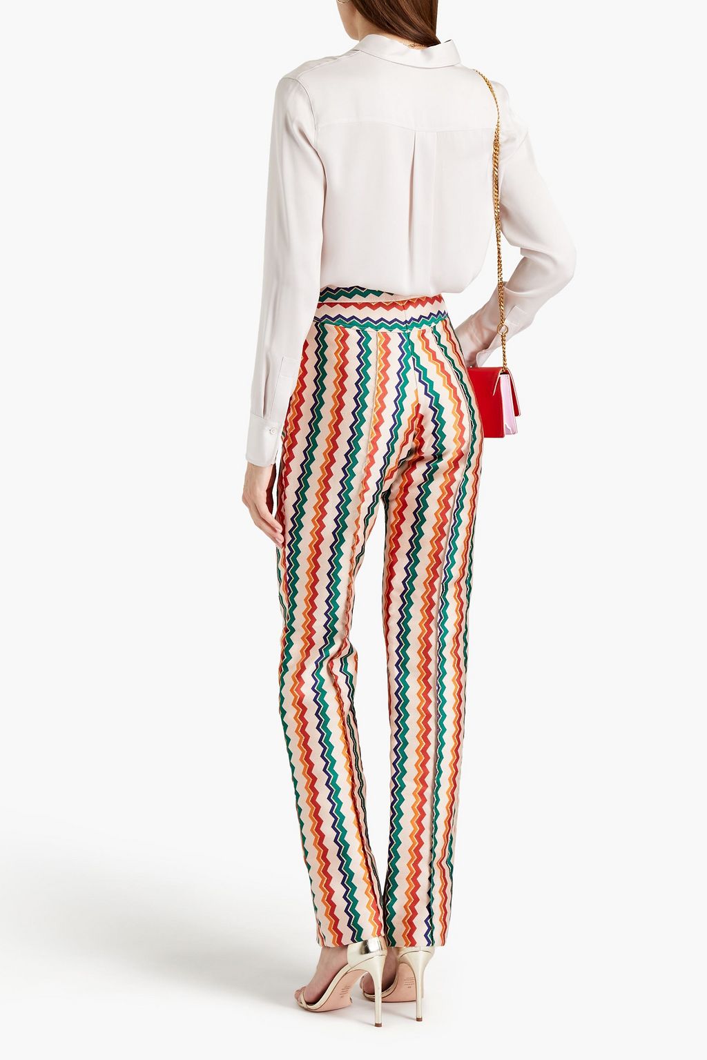LISOU Metallic jacquard straight-leg pants