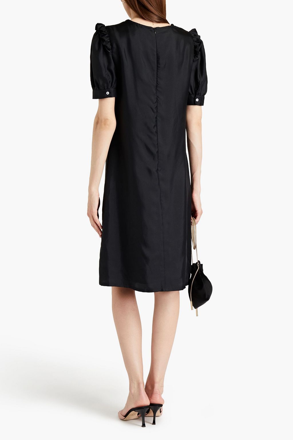 LISOU Lyla ruched floral-print silk-twill dress
