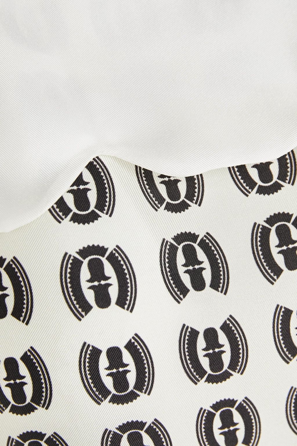LISOU Coco printed silk-twill top