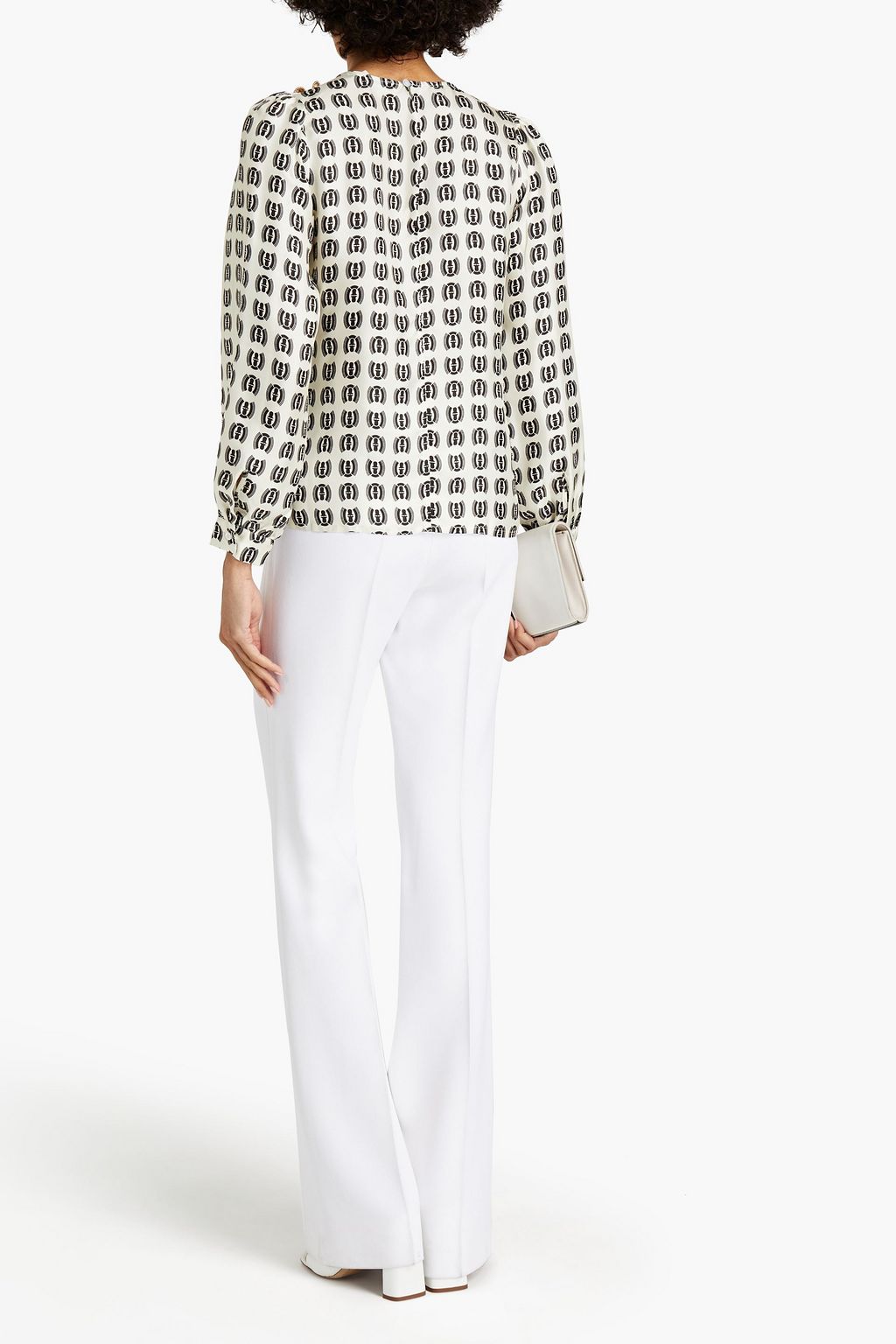 LISOU Coco printed silk-twill top
