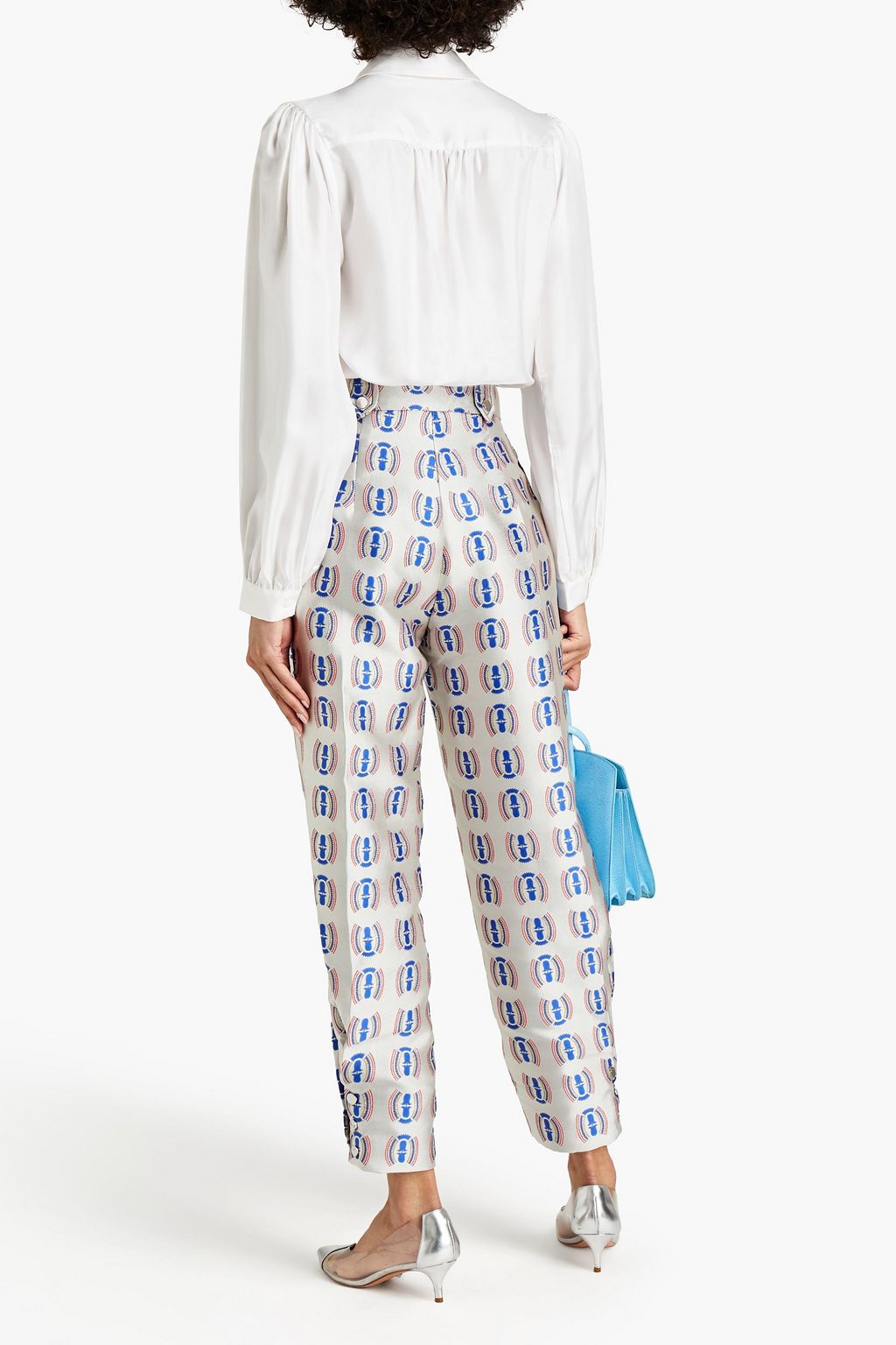 LISOU Eliza printed silk-twill shirt