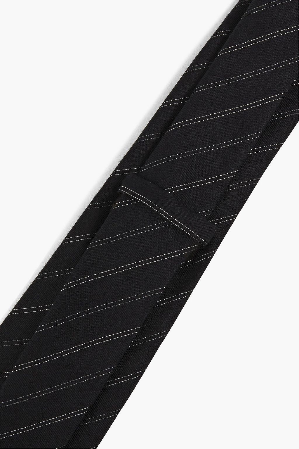 MCQUEEN Striped silk and llama-blend twill tie