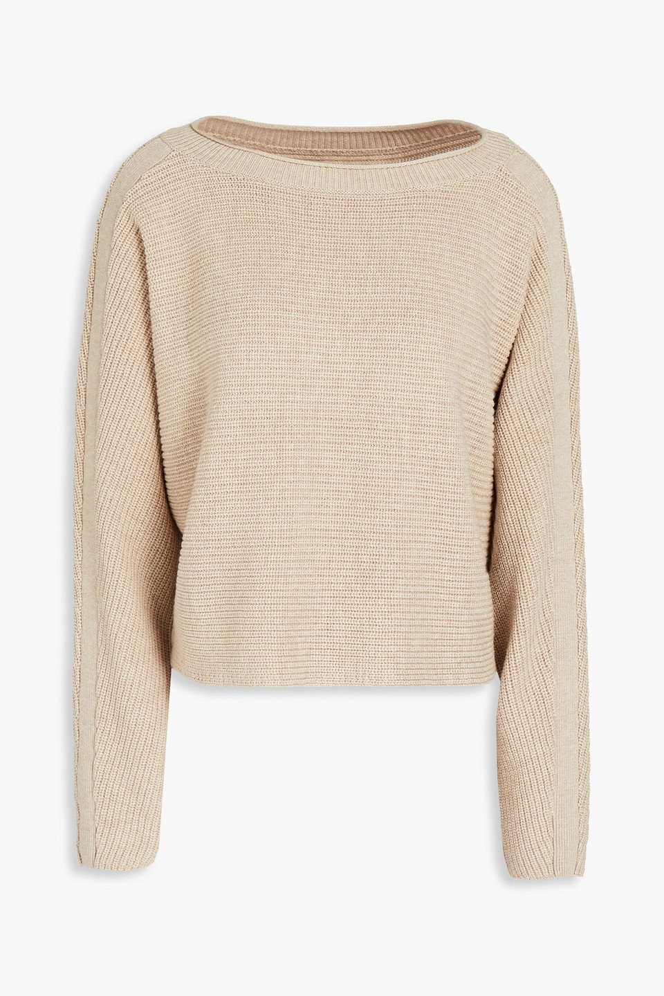LE ORE Cropped ribbed-knit sweater
