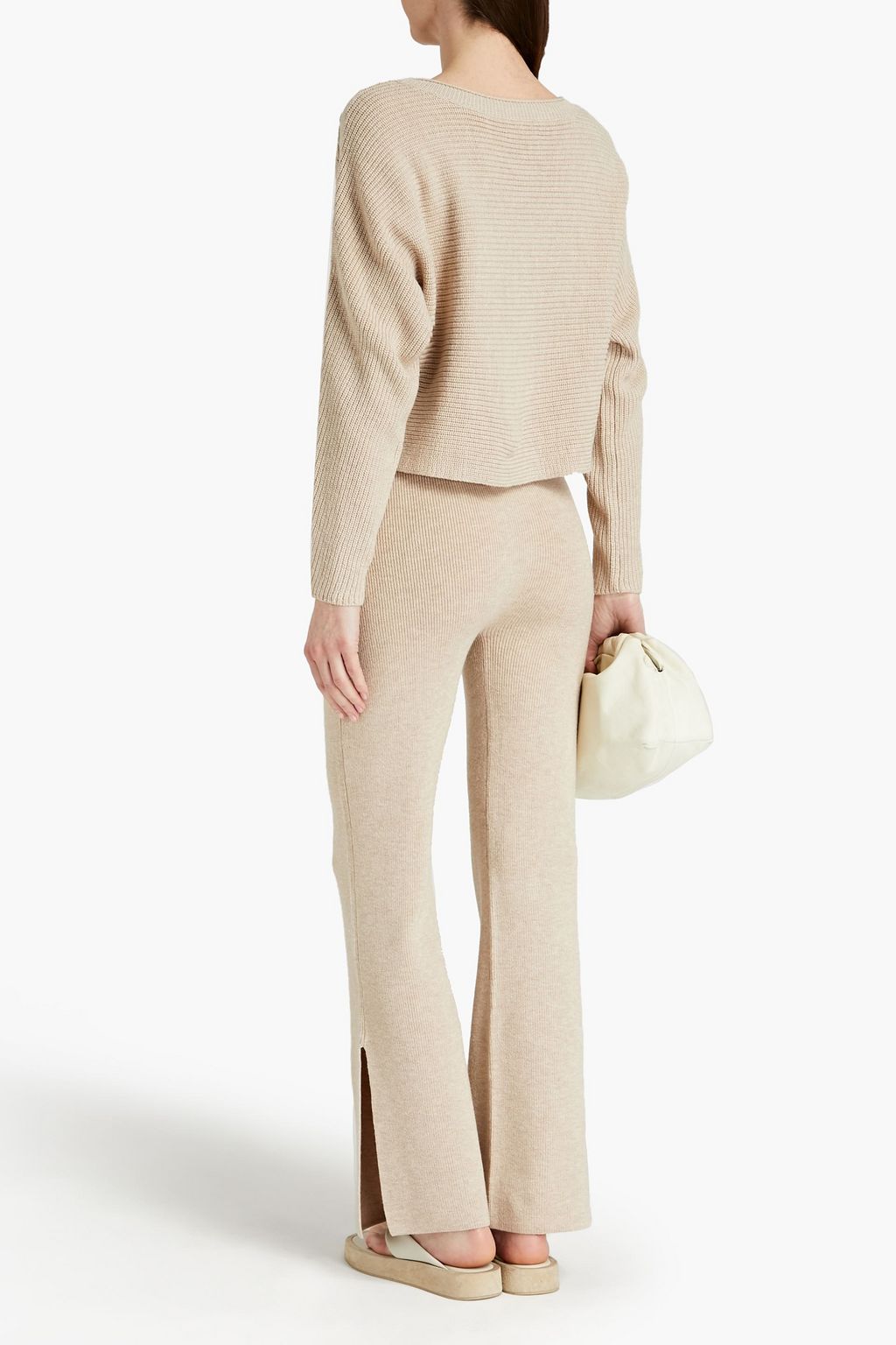 LE ORE Lodi ribbed-knit flared pants