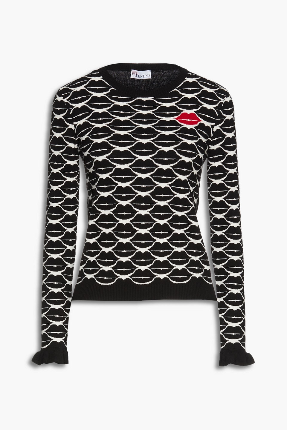 Redvalentino Woman Jacquard-knit Sweater Black Size XL