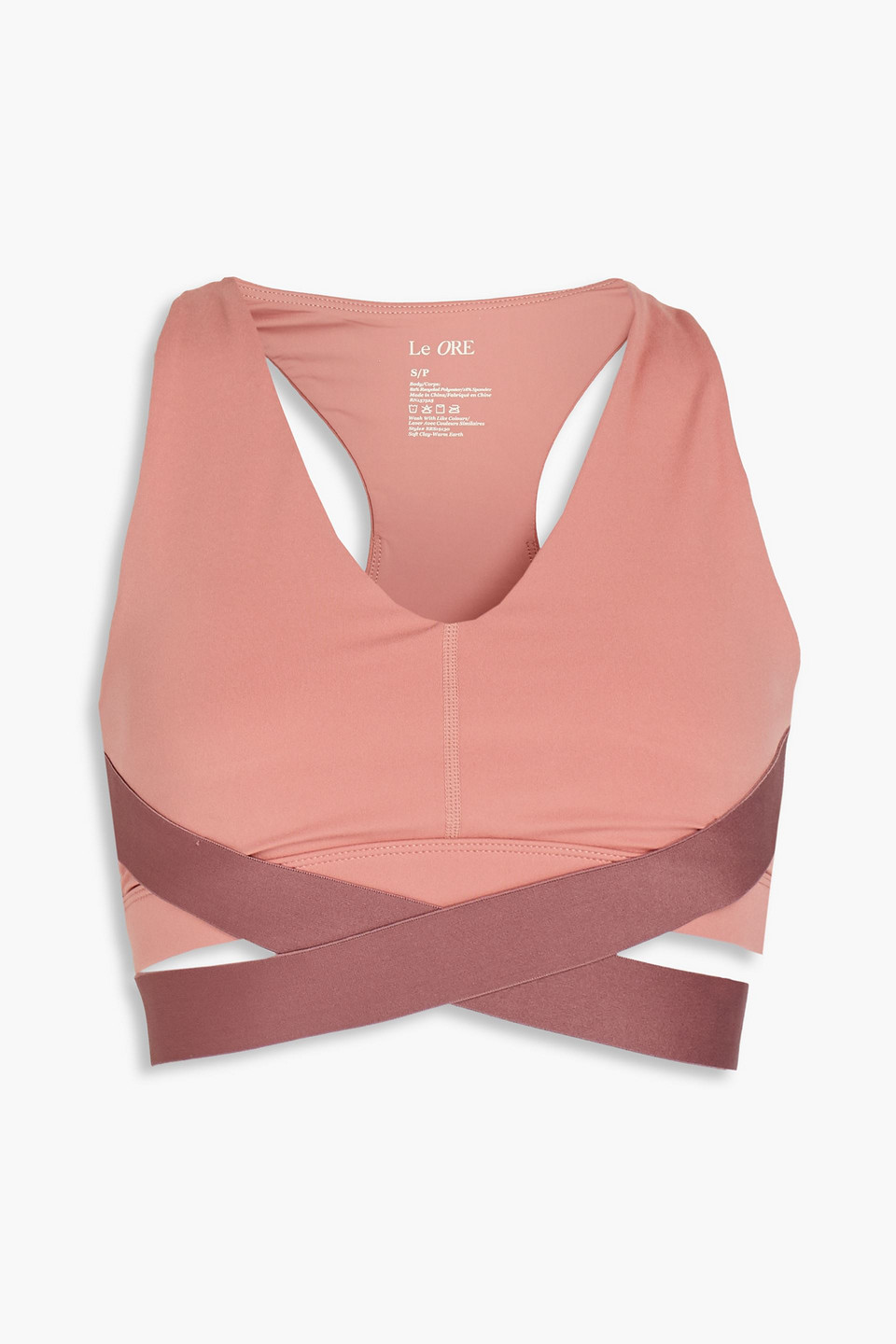 LE ORE Corso Crossover two-tone stretch sports bra