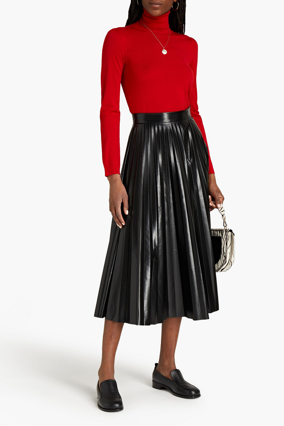 Red Valentino Wool, Cashmere And Silk-blend Turtleneck Jumper In Red