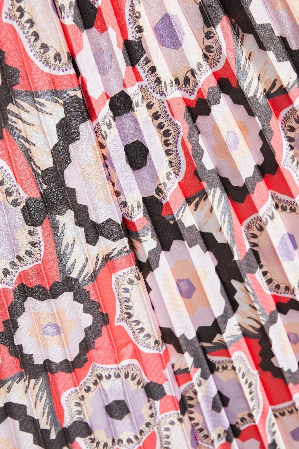 TEMPERLEY LONDON Printed plissé-satin midi skirt