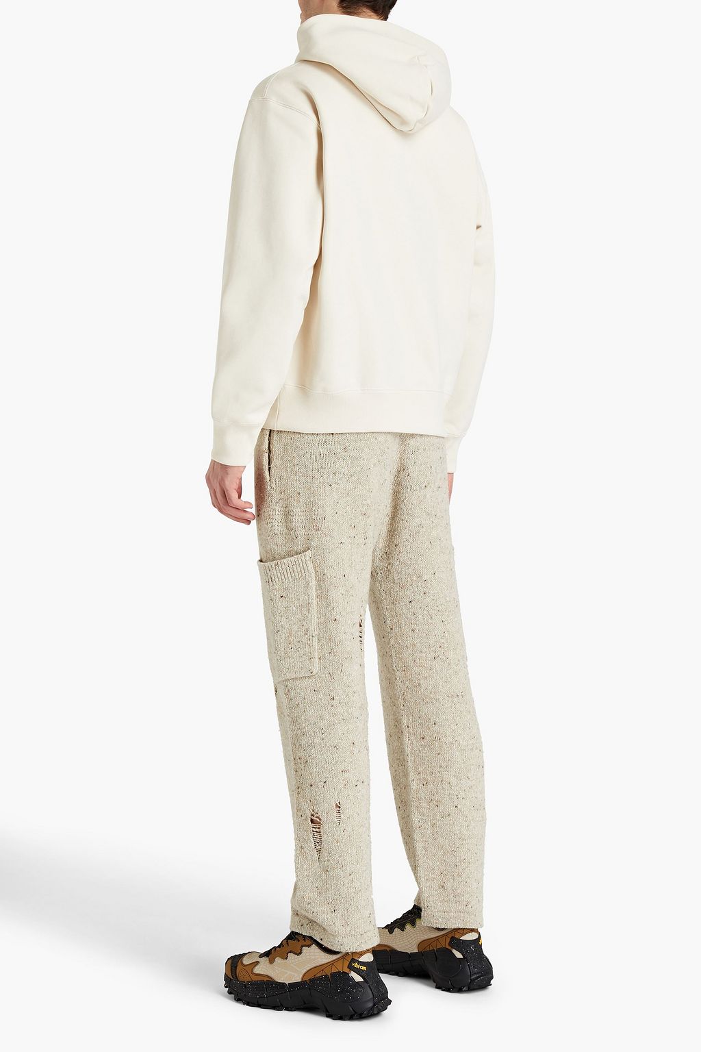 HELMUT LANG Distressed Donegal wool-blend sweatpants