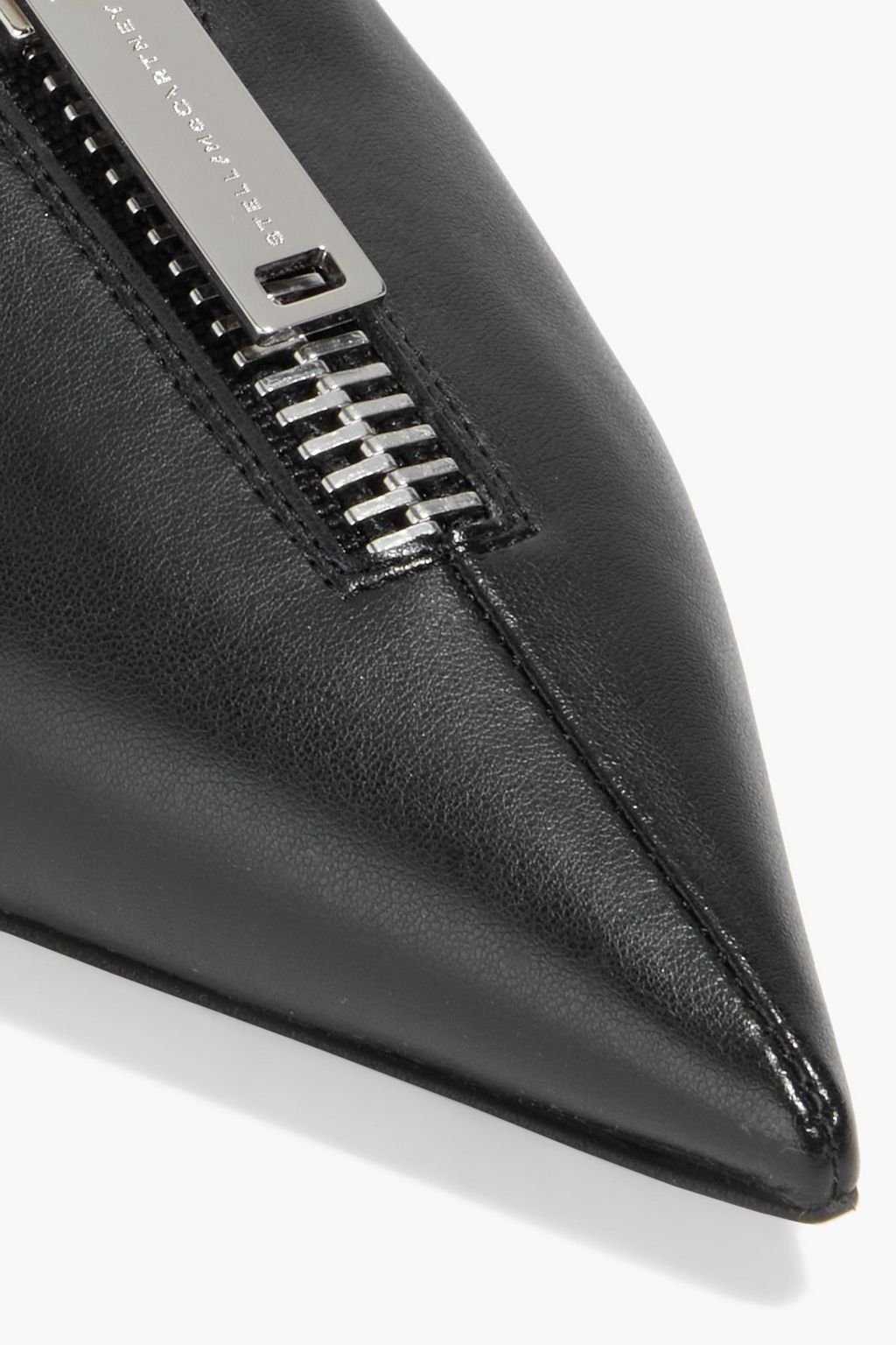 STELLA MCCARTNEY Zipit faux leather slingback point-toe flats