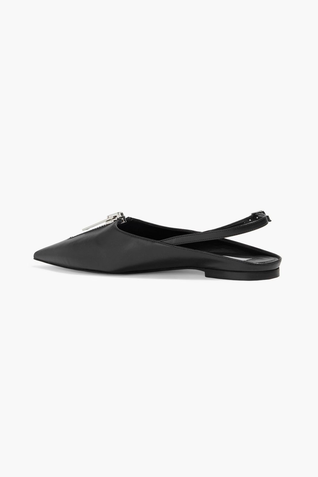 STELLA MCCARTNEY Zipit faux leather slingback point-toe flats