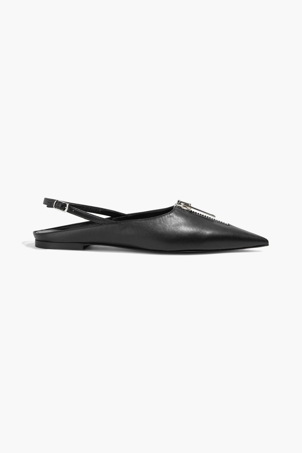 STELLA MCCARTNEY Zipit faux leather slingback point toe flats THE OUTNET