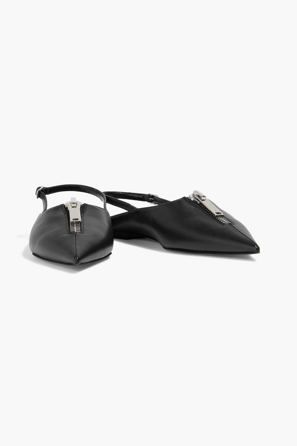 STELLA MCCARTNEY Zipit faux leather slingback point-toe flats