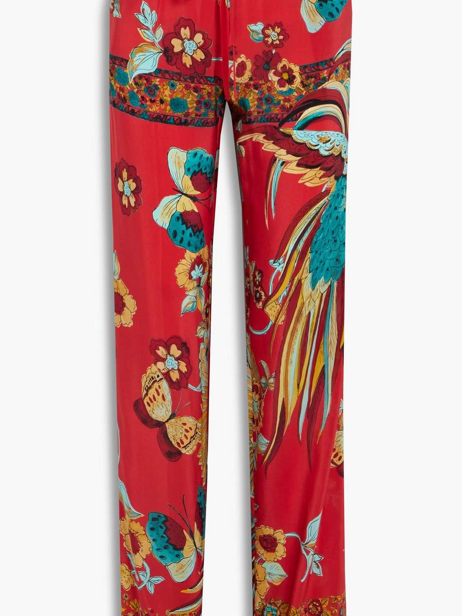 floral-print silk-crepe straight-leg pants