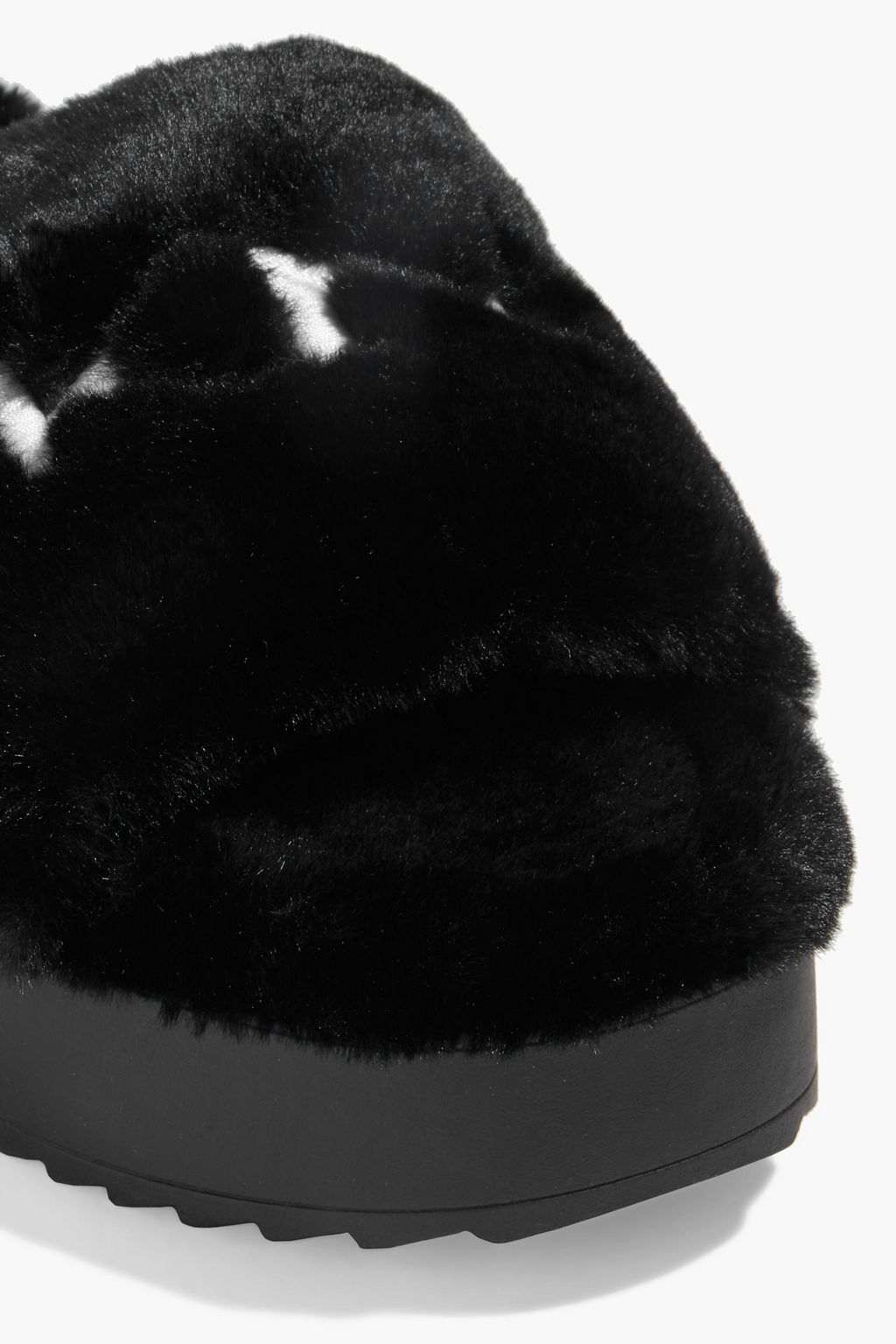 DKNY Palz embroidered faux fur platform slides | Sale up to 70% off | THE OUTNET