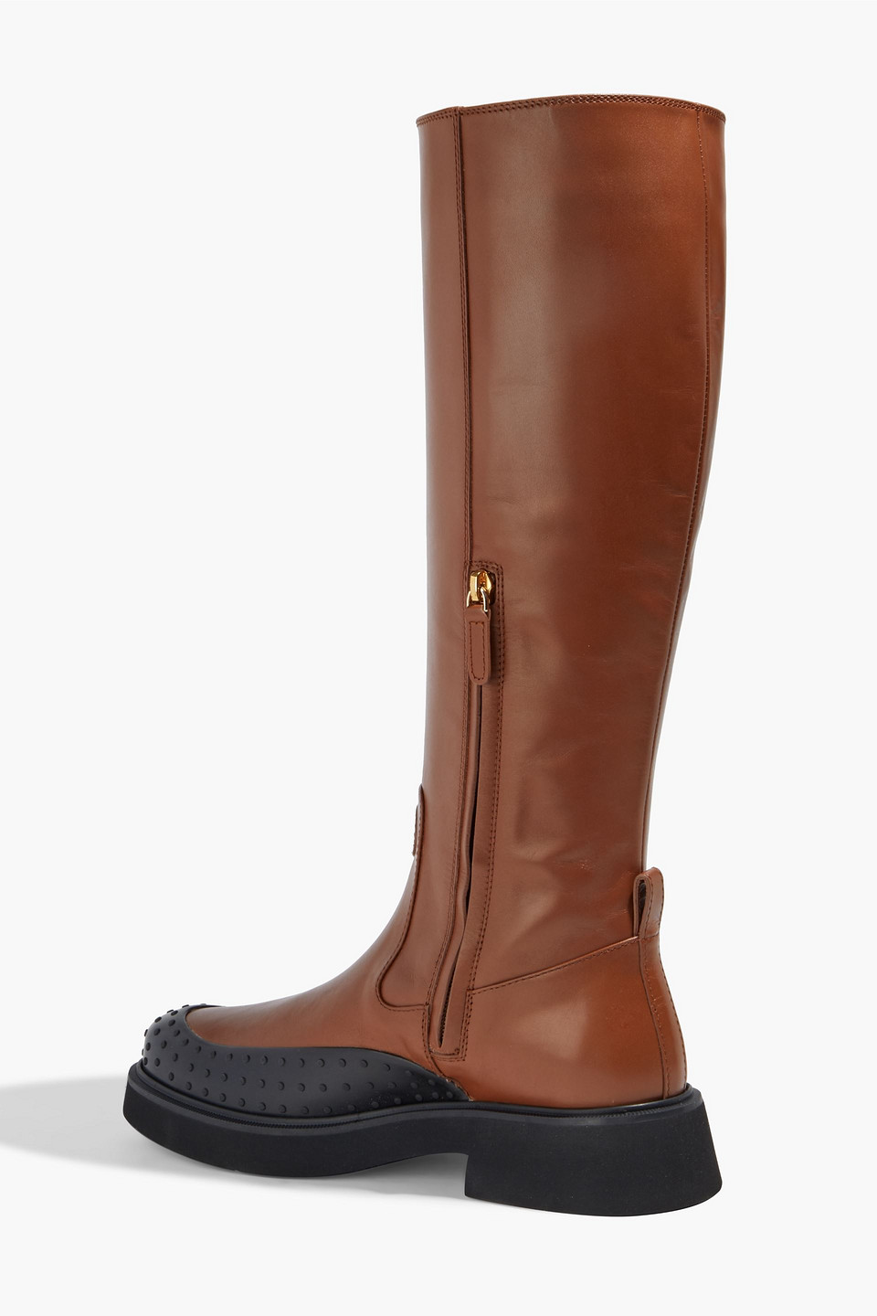 Tod's Leather Knee Boots In Brown