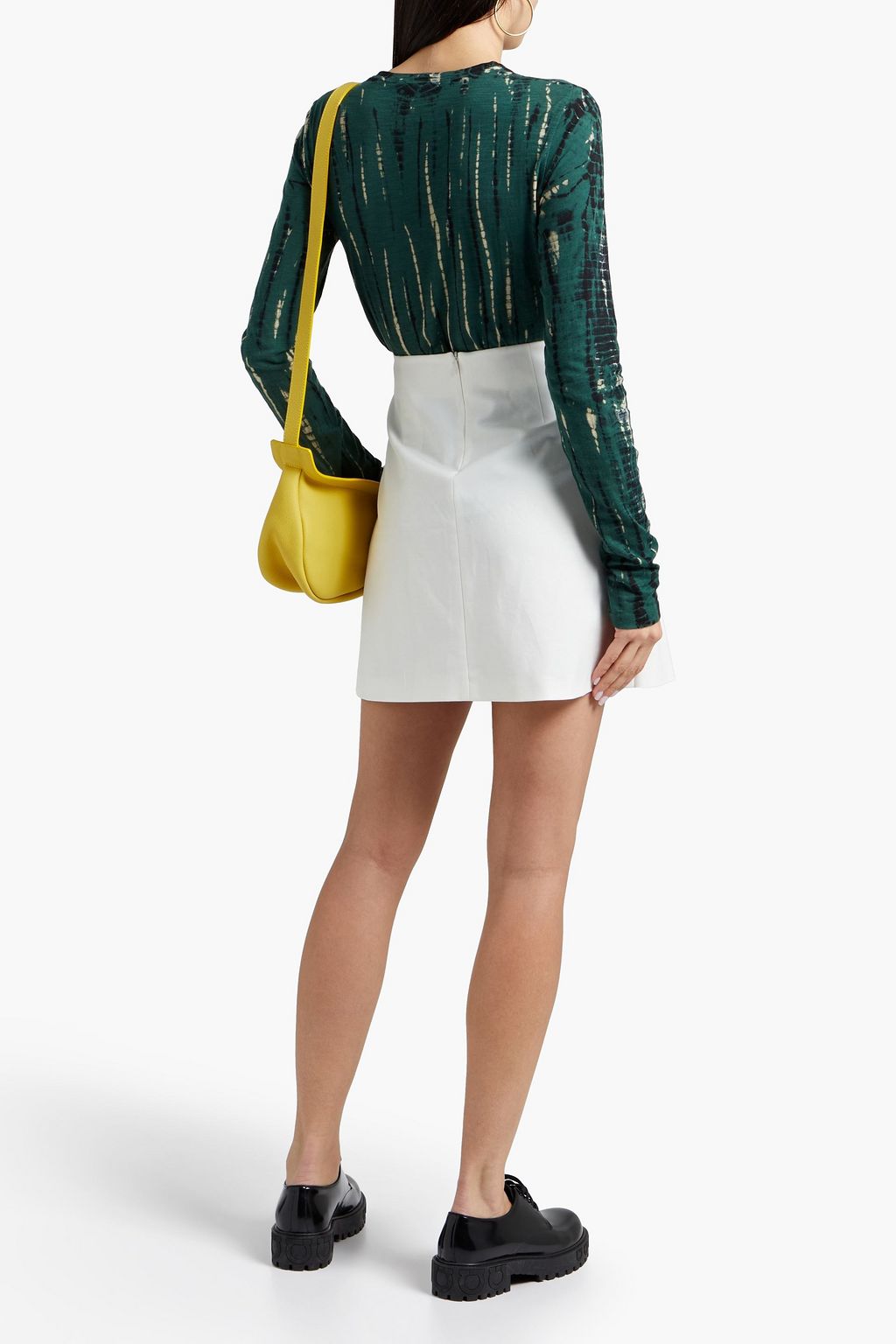 REDVALENTINO Wrap-effect knotted stretch-cotton mini skirt