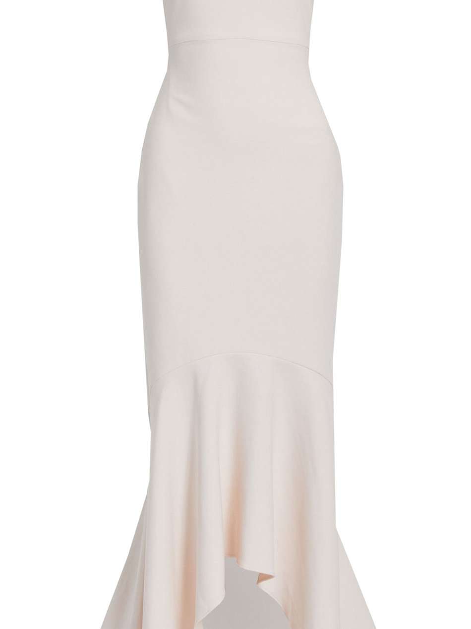 sade ruffled stretch-crepe gown