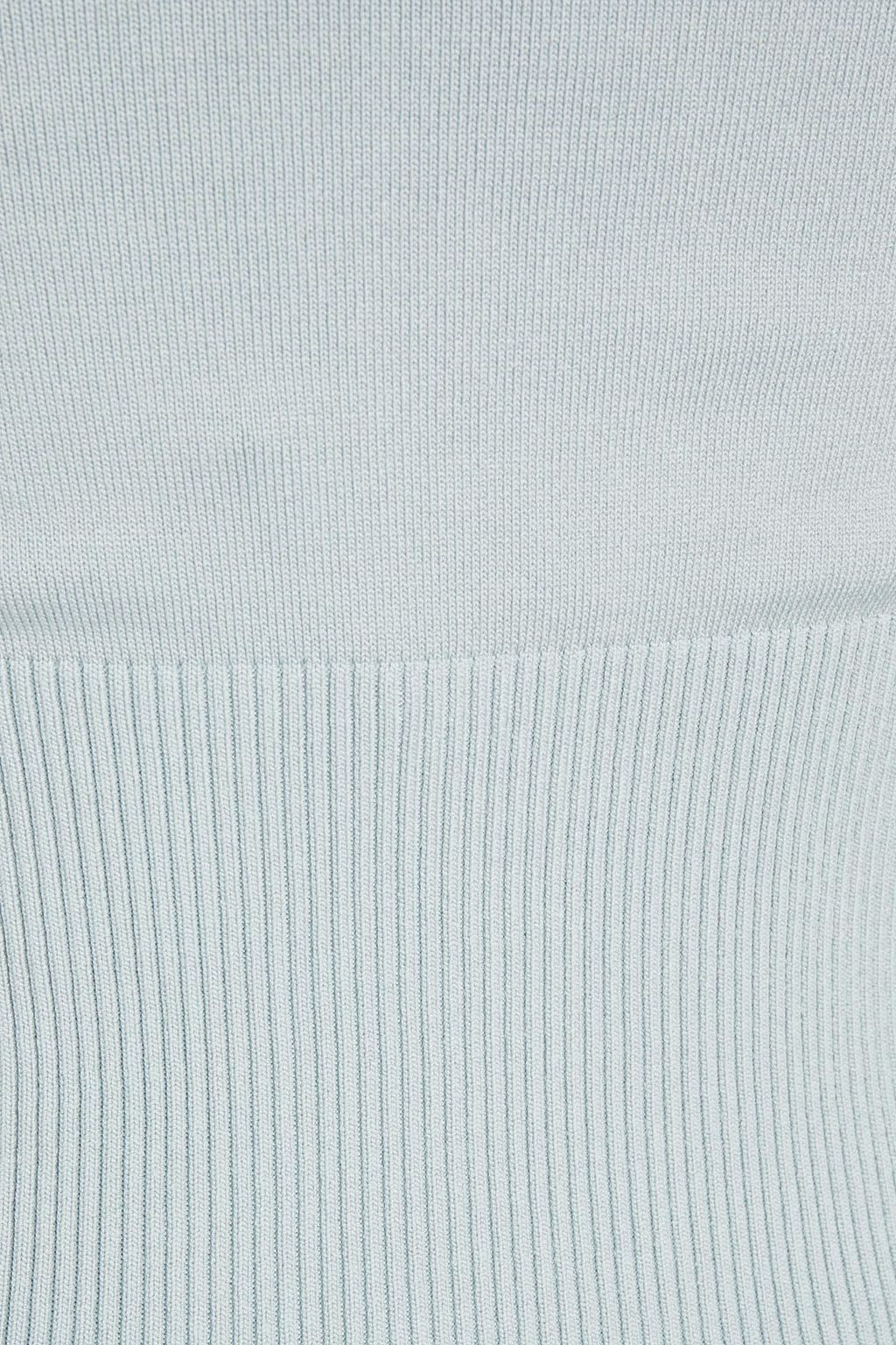 SIMKHAI Cold-shoulder knitted turtleneck sweater