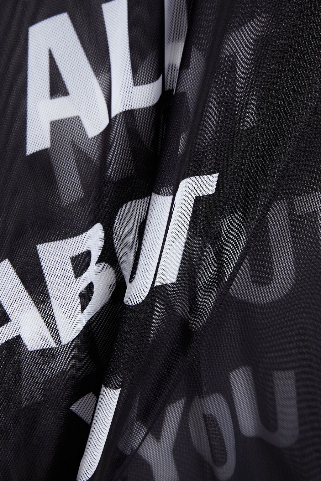 HELMUT LANG Printed cotton-blend mesh hoodie