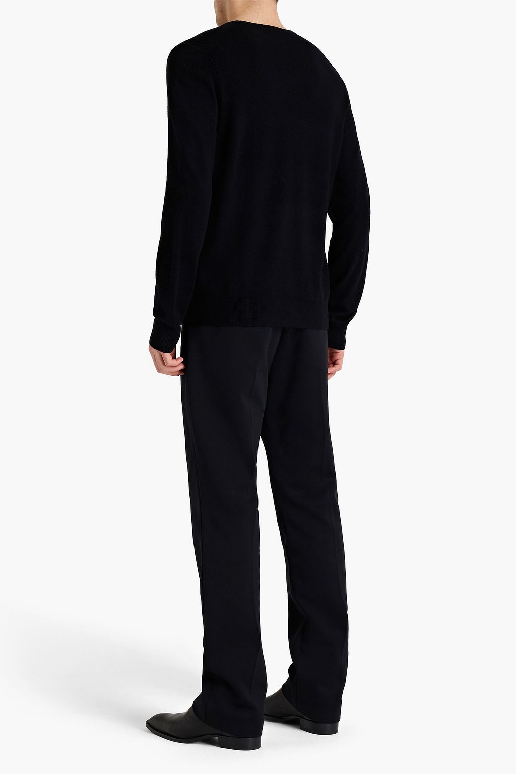 HELMUT LANG Intarsia-trimmed wool and cashmere-blend sweater