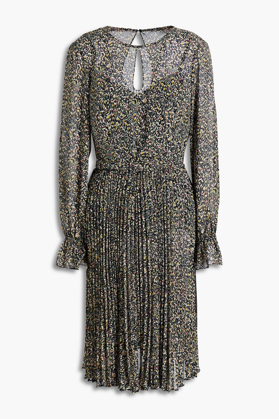 Mikael Aghal Pleated printed crepe dress