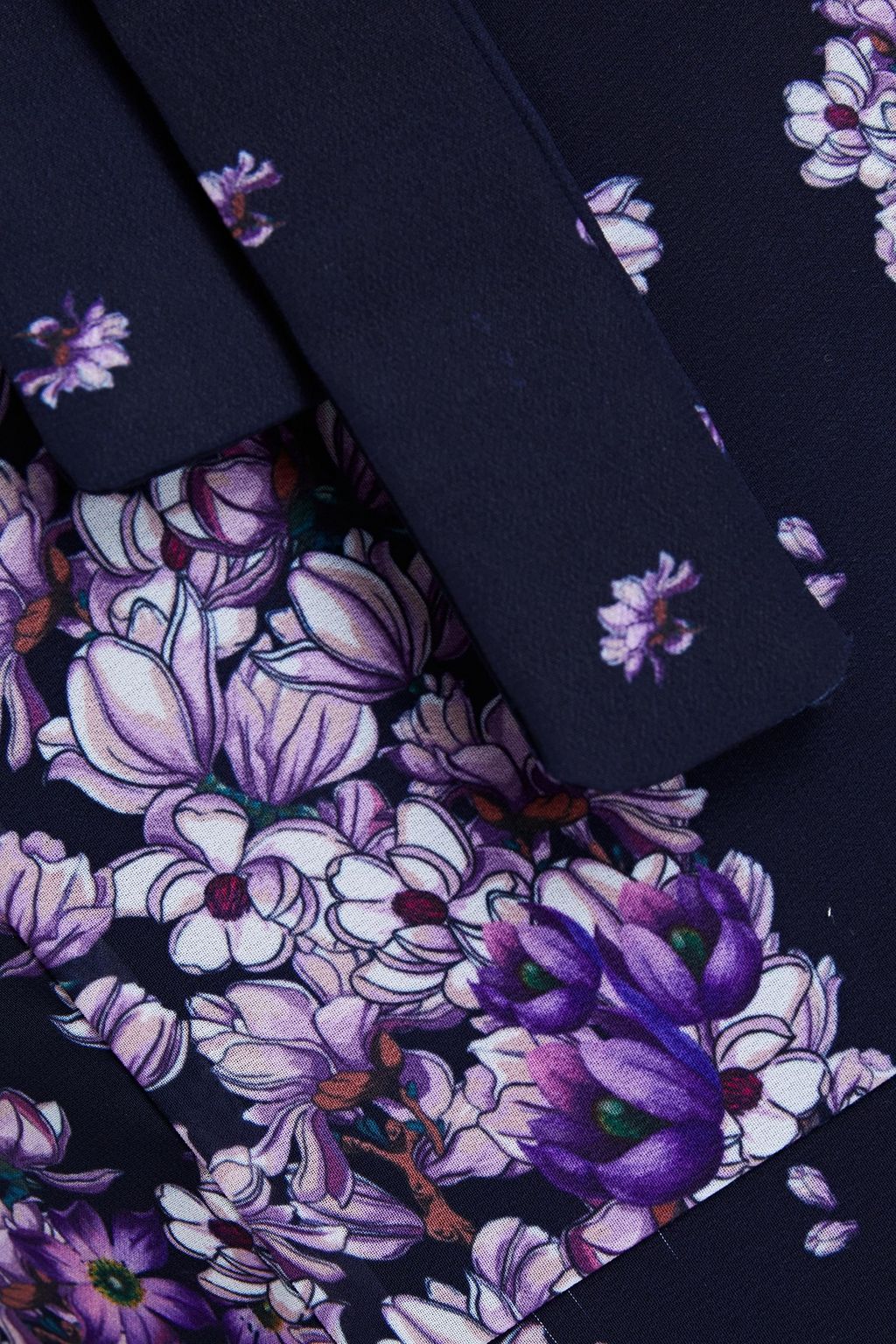 MIKAEL AGHAL Pussy-bow floral-print chiffon dress