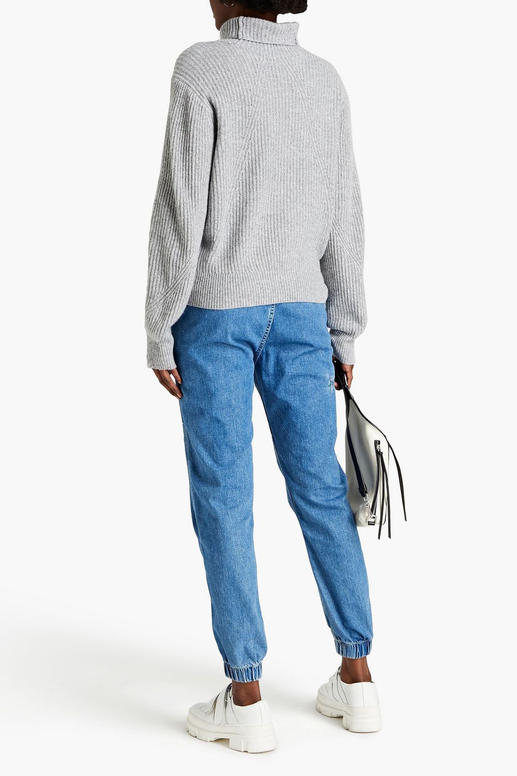 RAG & BONE Pierce mélange ribbed cashmere turtleneck sweater