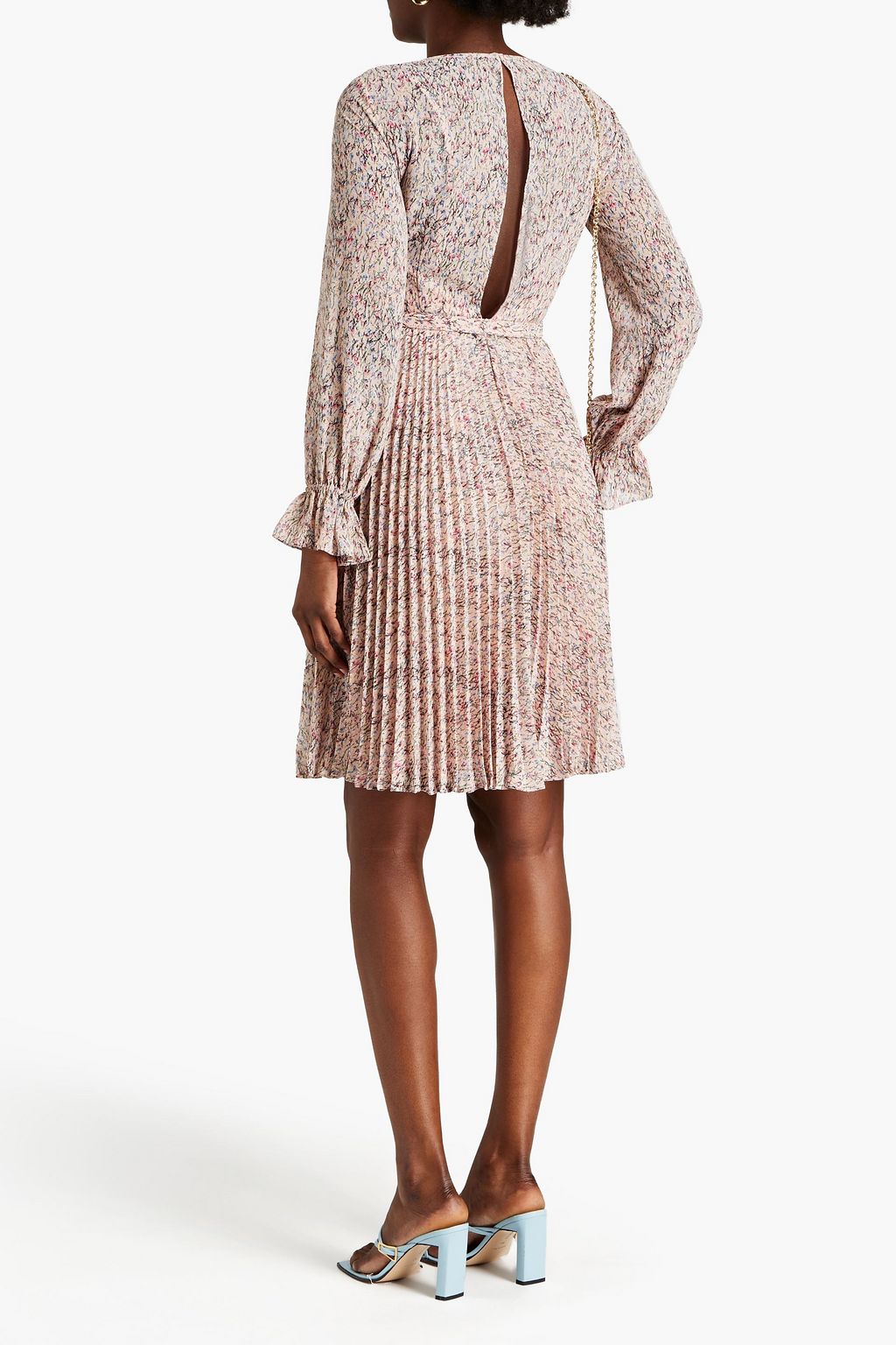 MIKAEL AGHAL Pleated printed crepe dress