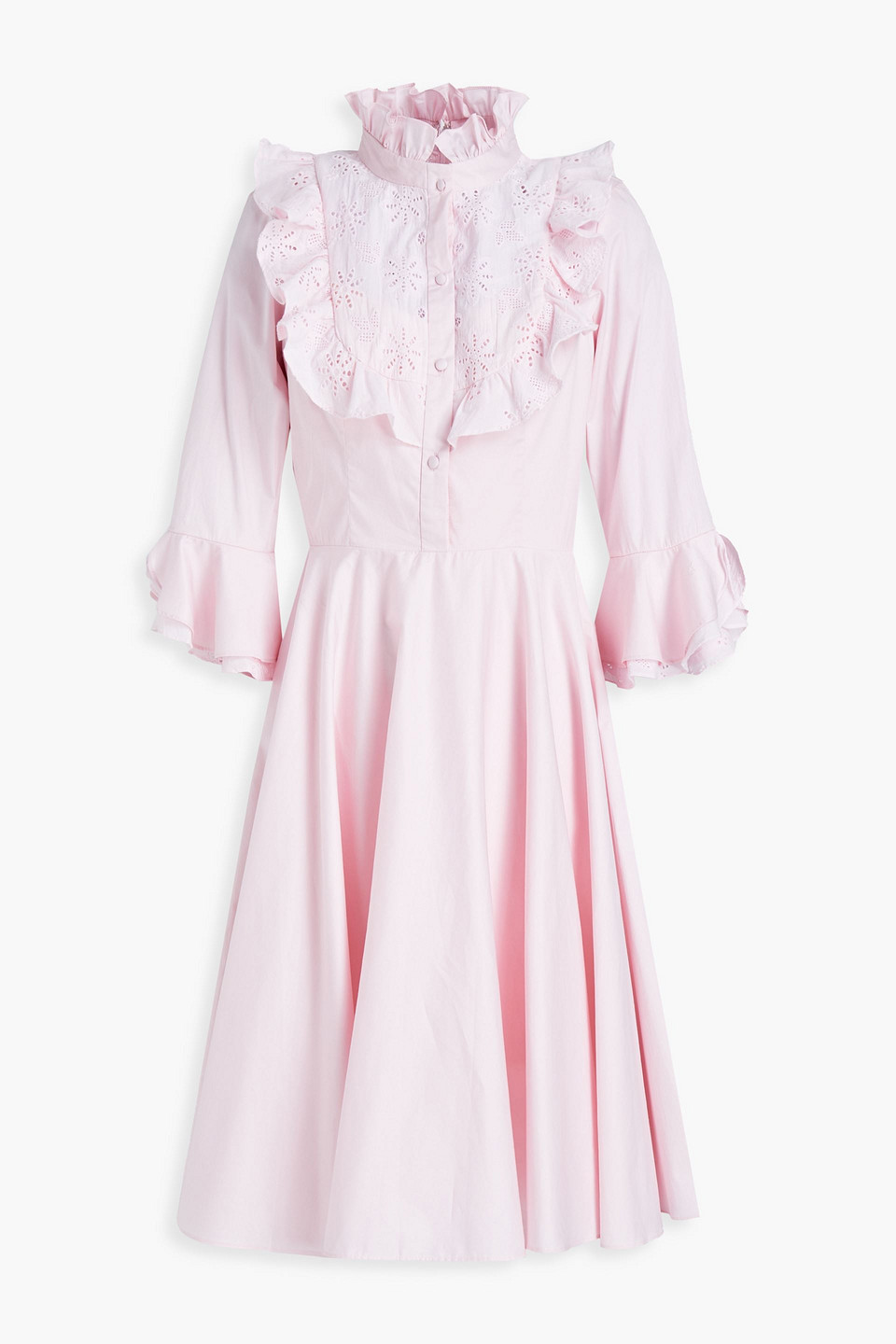 Mikael Aghal Ruffled broderie anglaise cotton-blend dress