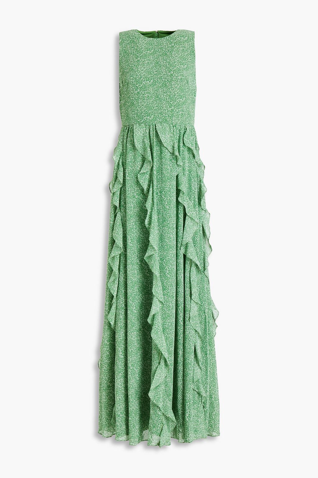 MIKAEL AGHAL Ruffled printed crepe maxi dress | THE OUTNET