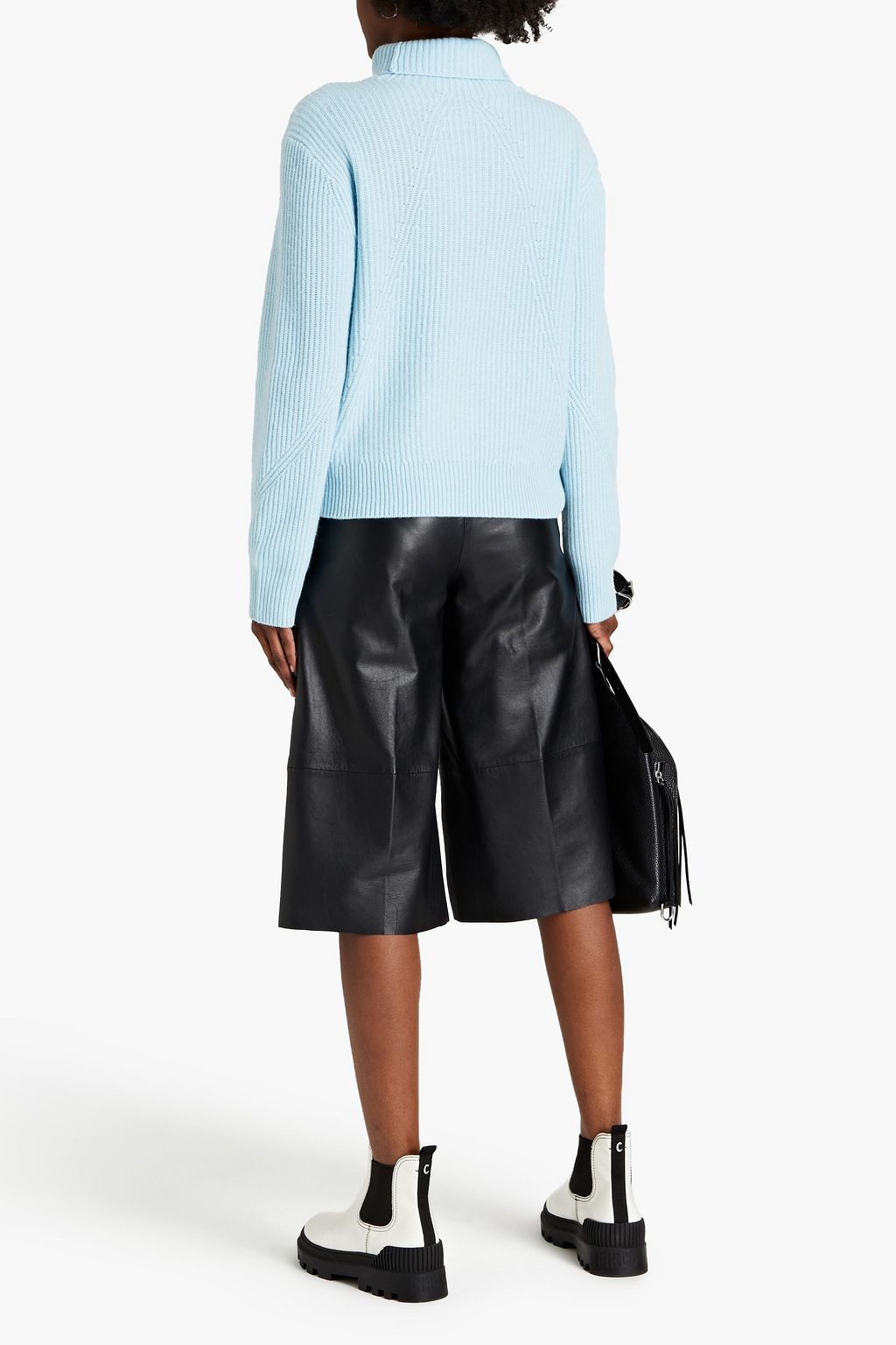 RAG & BONE Pierce mélange ribbed cashmere turtleneck sweater